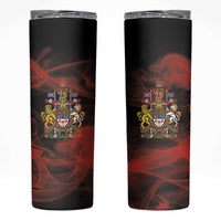 Canada Flag Coat of Arms Skinny Tumbler Light Wave Abstract Style