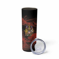 Canada Flag Coat of Arms Skinny Tumbler Light Wave Abstract Style