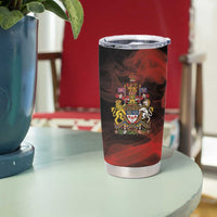 Canada Flag Coat of Arms Tumbler Cup Light Wave Abstract Style