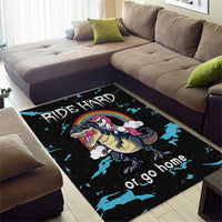 Christmas Dinosaur Unicorn Area Rug Ride Hard or Go Home - Wonder Print Shop