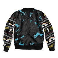 Christmas Dinosaur Unicorn Bomber Jacket Ride Hard or Go Home - Wonder Print Shop