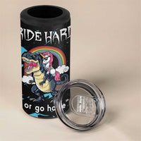 Christmas Dinosaur Unicorn 4 in 1 Can Cooler Tumbler Ride Hard or Go Home - Wonder Print Shop