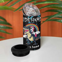 Christmas Dinosaur Unicorn 4 in 1 Can Cooler Tumbler Ride Hard or Go Home - Wonder Print Shop