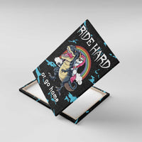 Christmas Dinosaur Unicorn Canvas Wall Art Ride Hard or Go Home - Wonder Print Shop