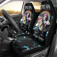Christmas Dinosaur Unicorn Car Seat Cover Ride Hard or Go Home - Wonder Print Shop