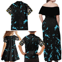 Christmas Dinosaur Unicorn Family Matching Off Shoulder Maxi Dress and Hawaiian Shirt Ride Hard or Go Home - Wonder Print Shop