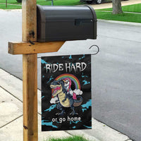 Christmas Dinosaur Unicorn Garden Flag Ride Hard or Go Home - Wonder Print Shop