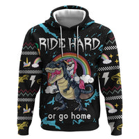 Christmas Dinosaur Unicorn Hoodie Ride Hard or Go Home - Wonder Print Shop