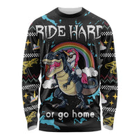 Christmas Dinosaur Unicorn Long Sleeve Shirt Ride Hard or Go Home - Wonder Print Shop