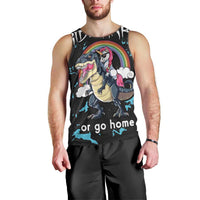 Christmas Dinosaur Unicorn Men Tank Top Ride Hard or Go Home - Wonder Print Shop