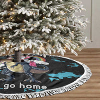 Christmas Dinosaur Unicorn Tree Skirt Ride Hard or Go Home - Wonder Print Shop