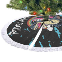 Christmas Dinosaur Unicorn Tree Skirt Ride Hard or Go Home - Wonder Print Shop