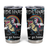 Christmas Dinosaur Unicorn Tumbler Cup Ride Hard or Go Home - Wonder Print Shop