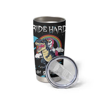 Christmas Dinosaur Unicorn Tumbler Cup Ride Hard or Go Home - Wonder Print Shop