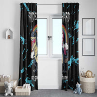 Christmas Dinosaur Unicorn Window Curtain Ride Hard or Go Home - Wonder Print Shop