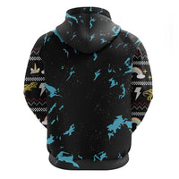 Christmas Dinosaur Unicorn Zip Hoodie Ride Hard or Go Home - Wonder Print Shop