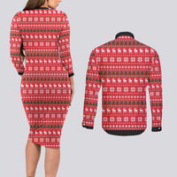 Christian Party Couples Matching Long Sleeve Bodycon Dress and Long Sleeve Button Shirt God Christmas It's My Birthday - Wonder Print Shop