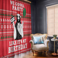 Christian Party Window Curtain God Christmas It's My Birthday - Wonder Print Shop
