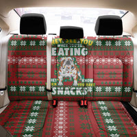 Bulldog Snacks Christmas Back Car Seat Cover They Know You Have Snacks - Wonder Print Shop