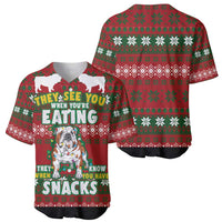Bulldog Snacks Christmas Baseball Jersey They Know You Have Snacks - Wonder Print Shop