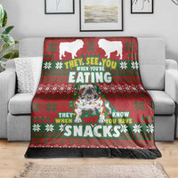 Bulldog Snacks Christmas Blanket They Know You Have Snacks