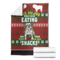 Bulldog Snacks Christmas Blanket They Know You Have Snacks