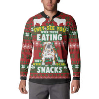 Bulldog Snacks Christmas Button Sweatshirt They Know You Have Snacks - Wonder Print Shop