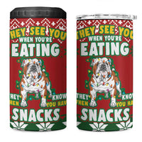 Bulldog Snacks Christmas 4 in 1 Can Cooler Tumbler They Know You Have Snacks - Wonder Print Shop