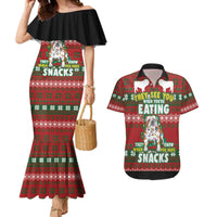 Bulldog Snacks Christmas Couples Matching Mermaid Dress and Hawaiian Shirt They Know You Have Snacks - Wonder Print Shop