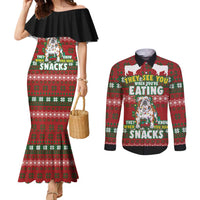 Bulldog Snacks Christmas Couples Matching Mermaid Dress and Long Sleeve Button Shirt They Know You Have Snacks