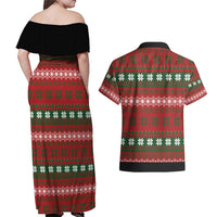 Bulldog Snacks Christmas Couples Matching Off Shoulder Maxi Dress and Hawaiian Shirt They Know You Have Snacks - Wonder Print Shop