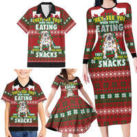 Bulldog Snacks Christmas Family Matching Long Sleeve Bodycon Dress and Hawaiian Shirt They Know You Have Snacks - Wonder Print Shop