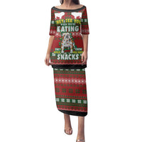 Bulldog Snacks Christmas Family Matching Puletasi and Hawaiian Shirt They Know You Have Snacks - Wonder Print Shop