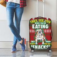 Bulldog Snacks Christmas Luggage Cover They Know You Have Snacks - Wonder Print Shop