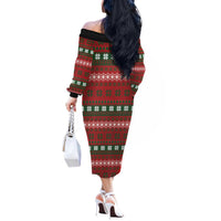 Bulldog Snacks Christmas Off The Shoulder Long Sleeve Dress They Know You Have Snacks - Wonder Print Shop