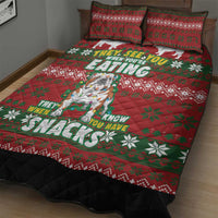 Bulldog Snacks Christmas Quilt Bed Set They Know You Have Snacks - Wonder Print Shop