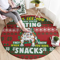 Bulldog Snacks Christmas Round Carpet They Know You Have Snacks
