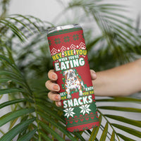 Bulldog Snacks Christmas Skinny Tumbler They Know You Have Snacks - Wonder Print Shop