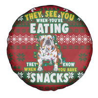 Bulldog Snacks Christmas Spare Tire Cover They Know You Have Snacks - Wonder Print Shop
