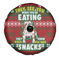 Bulldog Snacks Christmas Spare Tire Cover They Know You Have Snacks - Wonder Print Shop