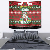 Bulldog Snacks Christmas Tapestry They Know You Have Snacks - Wonder Print Shop