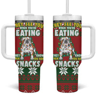 Bulldog Snacks Christmas Tumbler With Handle They Know You Have Snacks - Wonder Print Shop