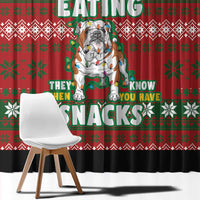 Bulldog Snacks Christmas Window Curtain They Know You Have Snacks - Wonder Print Shop