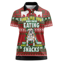 Bulldog Snacks Christmas Women Polo Shirt They Know You Have Snacks - Wonder Print Shop