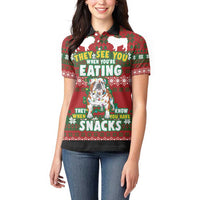 Bulldog Snacks Christmas Women Polo Shirt They Know You Have Snacks - Wonder Print Shop