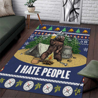 Bear Christmas Area Rug Camping I Hate People - Wonder Print Shop