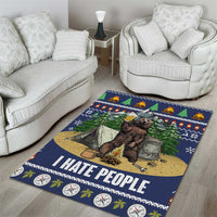 Bear Christmas Area Rug Camping I Hate People - Wonder Print Shop