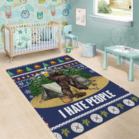 Bear Christmas Area Rug Camping I Hate People - Wonder Print Shop