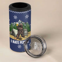 Bear Christmas 4 in 1 Can Cooler Tumbler Camping I Hate People - Wonder Print Shop