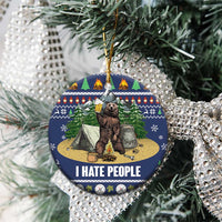 Bear Christmas Ceramic Ornament Camping I Hate People - Wonder Print Shop
